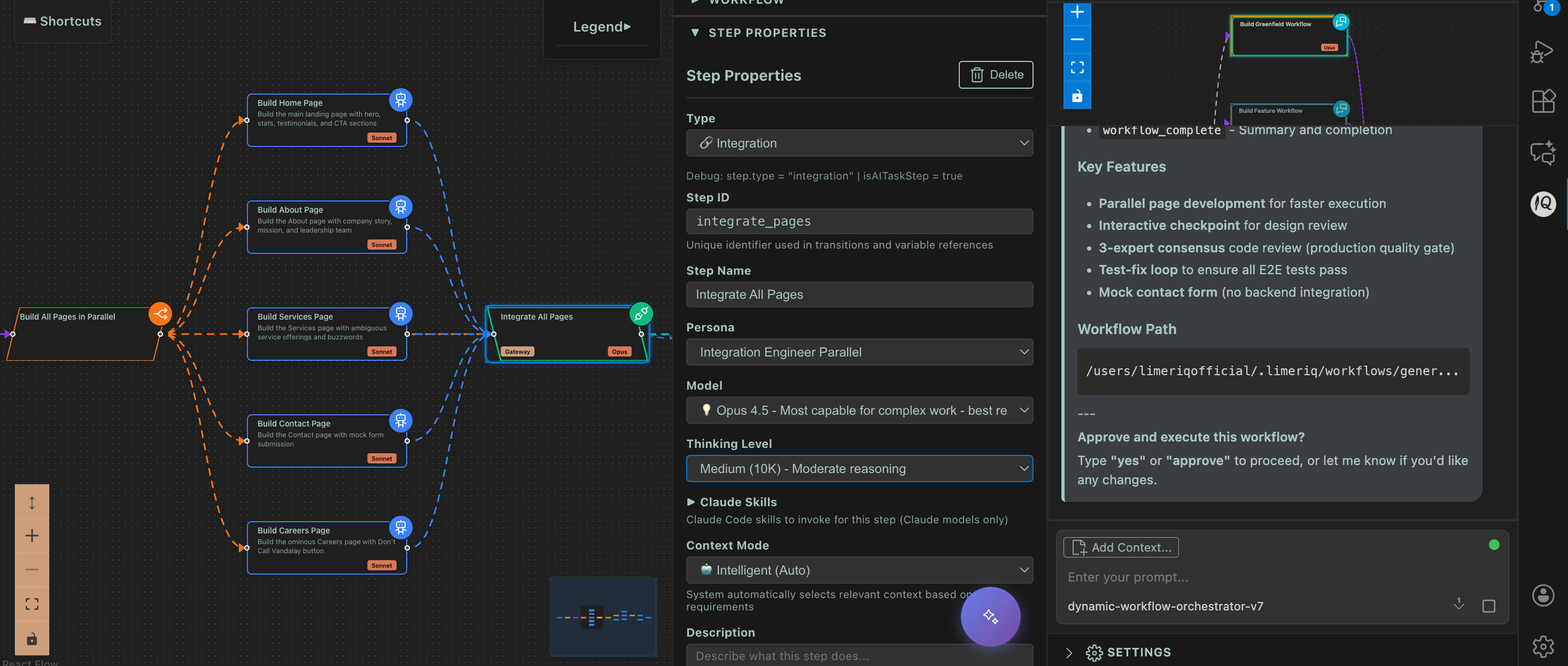 It assembles a workflow, not just a reply.